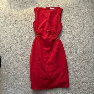 Abercrombie Fitch Elegant Red Sleeveless Cutout Dress XXS NWOT